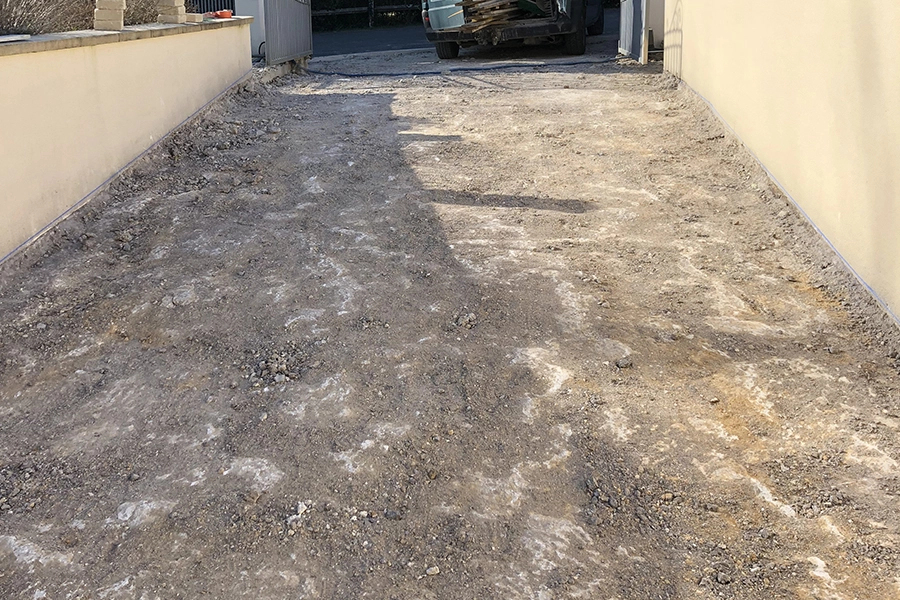 Descente de garage sans béton drainant DrainColor